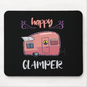 Tapis De Souris Heureuse campeuse glamour amoureuse de la fille de