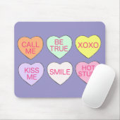 Tapis De Souris Heureuse Sainte-Valentin Pastel Candy Hearts Amour (Avec souris)