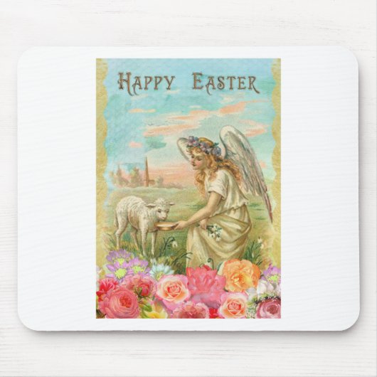 Tapis De Souris heureux ange de pâques (Devant)