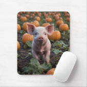 Tapis De Souris Heureux Comme Un Cochon Bébé Dans Un Patch Citroui (Avec souris)