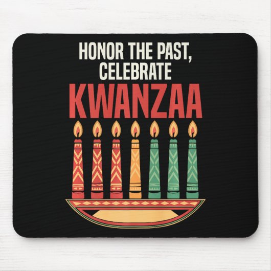 Tapis De Souris Heureux Kwanzaa bougies Afrique Fête Afrique Améri (Devant)