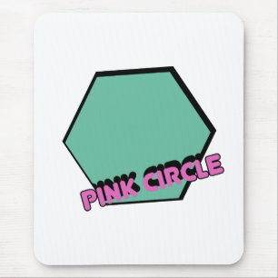 Tapis De Souris Hexagone vert vintage avec texte rond rose