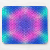 Tapis De Souris Hexagones de l'échelle de sirène holographique ros (Devant)