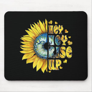 Tapis De Souris Hey Rise Up Ukraine tournesol paix pour l'Ukraine