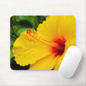 Tapis De Souris Hibiscus jaune vif (Avec souris)