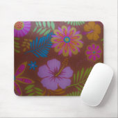 Tapis De Souris Hibiscus Retro Design Fleur Panier (Avec souris)