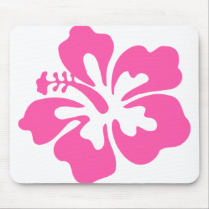 Tapis De Souris Hibiscus rose Fleur tropicale Fleur Florale