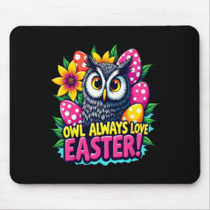Tapis De Souris Hibou aime toujours Pâques Coloré Joyeuses Pâques