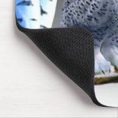 TAPIS DE SOURIS HIBOU AUX YEUX BLEUS DE NEIGE (Coin)