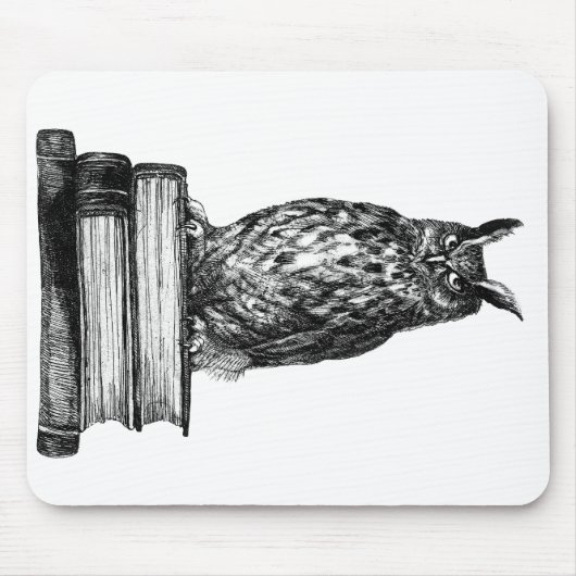 Tapis De Souris hibou de bibliothèque (Devant)