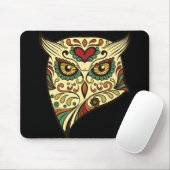 Tapis De Souris Hibou de crâne de sucre - conception de tatouage (Avec souris)