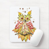 Tapis De Souris Hibou de feuillage (Avec souris)