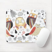 Tapis De Souris Hibou drôle de texture (Avec souris)