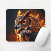 Tapis De Souris Hibou en feu (Avec souris)