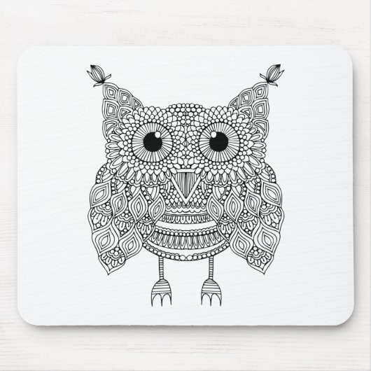 Tapis De Souris Hibou mignon de griffonnage (Devant)