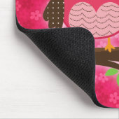 Tapis De Souris Hibou mignon de roses indien Girly (Coin)