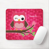 Tapis De Souris Hibou mignon de roses indien Girly (Avec souris)