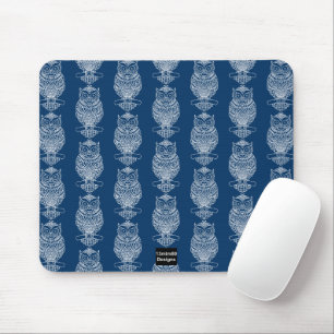 Tapis de souris - Hibou (motif bleu foncé)