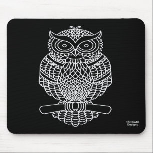 Tapis de souris hibou (noir uni)