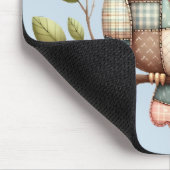 Tapis De Souris Hibou Patchwork dans une Forêt Fantaisiste (Coin)