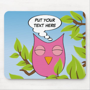 Tapis De Souris Hibou rêvant personnalisable - couleurs multiples