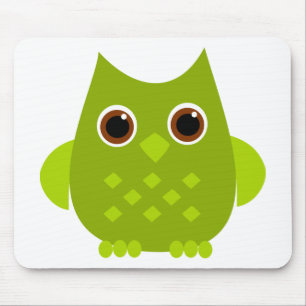 Tapis De Souris Hibou vert