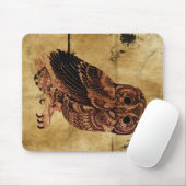 Tapis De Souris Hibou vintage (Avec souris)