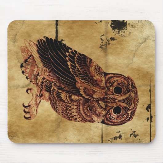 Tapis De Souris Hibou vintage (Devant)