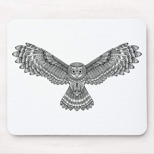 Tapis De Souris Hibou Zendoodle de vol (Devant)