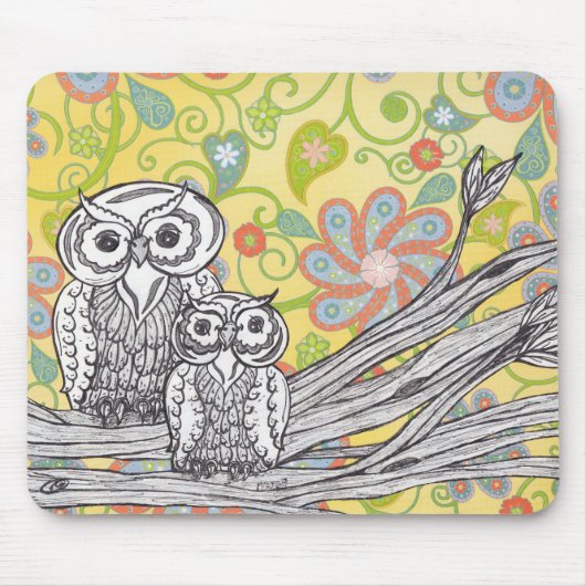 Tapis De Souris Hiboux 03 Mousepad (Devant)