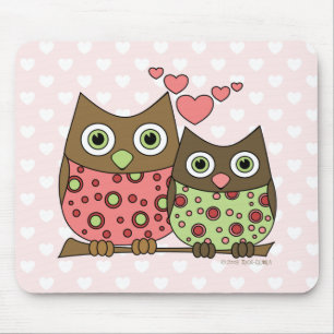 Tapis De Souris Hiboux d'amour