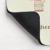 Tapis De Souris Hiboux et cages à oiseaux roses rustiques Mousepad (Coin)