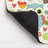 Tapis De Souris Hiboux et fleurs colorés Mousepad heureux (Coin)