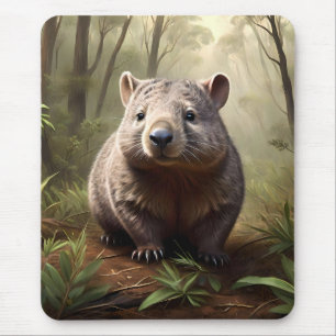 Tapis De Souris "Hidden in the Bush : An Aussie Wombat in the Wild