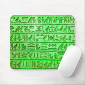Tapis De Souris Hiéroglyphes égyptiens anciens Vert (Avec souris)