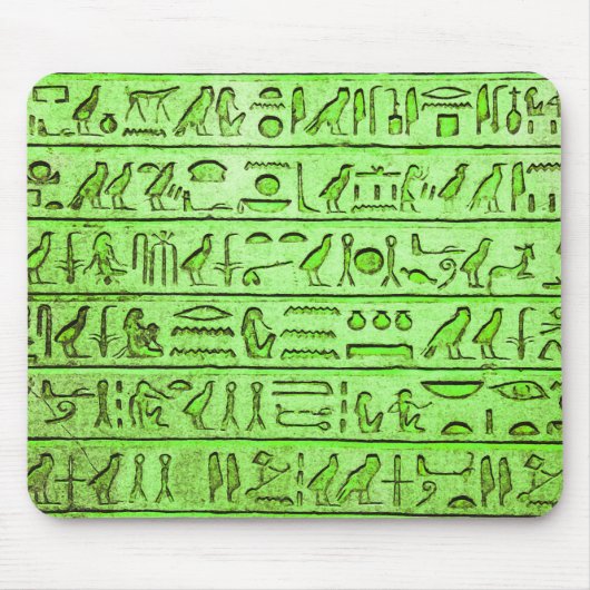 Tapis De Souris Hiéroglyphes égyptiens anciens Vert (Devant)