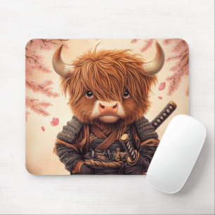 Tapis De Souris Highland Cow Samurai