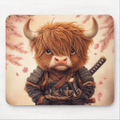 Tapis De Souris Highland Cow Samurai (Devant)