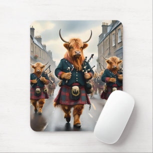 Tapis De Souris Highland Harmony : Bagpipe Highland Cow Band