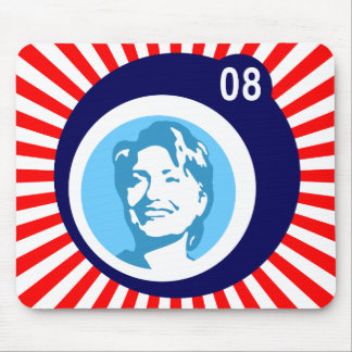 Tapis De Souris hillary clinton : bulles bleues et rayons rouges :