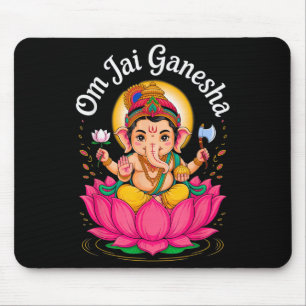 Tapis De Souris Hindu Ganesha Puja Elephant Dieu Inde Méditation Y