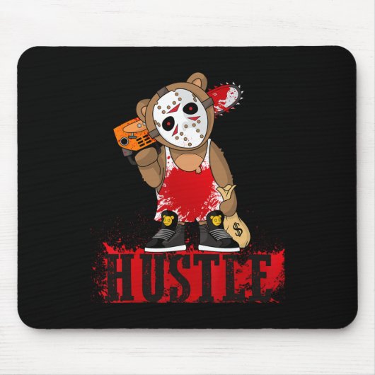 Tapis De Souris Hip hop Lover Hockey Mask Teddy Bear Fun Entrepren (Devant)
