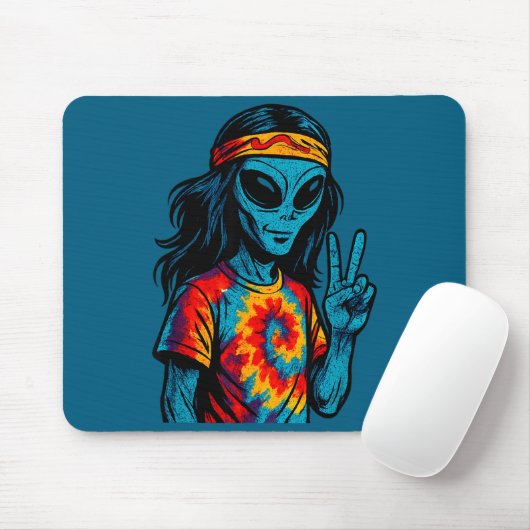 Tapis De Souris Hipe Alien Tie-dye Design  (Avec souris)