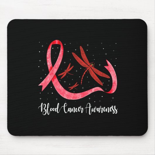 Tapis De Souris Hippie Dragonfly Red Ribbon Sensibilisation au can (Devant)