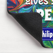Tapis De Souris HIPPIE RETRO PSYCHÉDELIQUE Écriture Personnalisée (Coin)