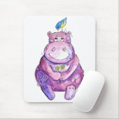 Tapis De Souris Hippo mignon violet blanc (Avec souris)