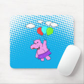 Tapis De Souris Hippo Rose Volant Avec Ballons (Avec souris)