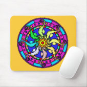 Tapis De Souris hippocampe Mousepad de mandala (Avec souris)