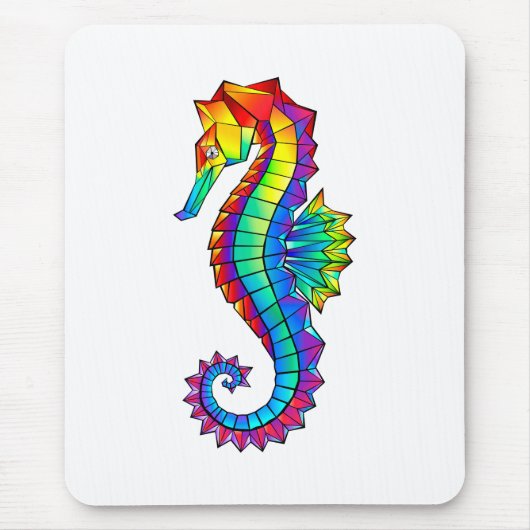 Tapis De Souris Hippocampe polygonal arc-en-ciel (Devant)
