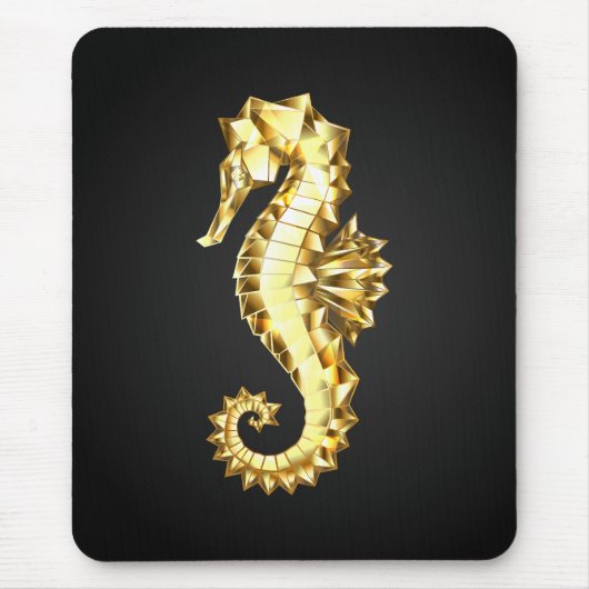 Tapis De Souris Hippocampe Polygonal Or (Devant)